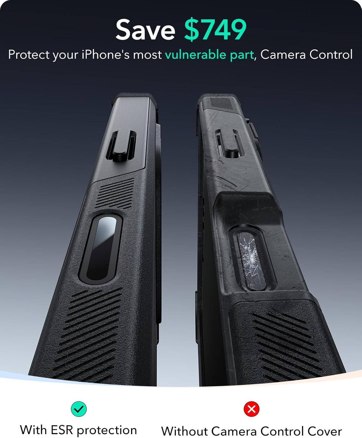 ESR for iPhone 16 Pro Case Flex Stand, for MagSafe, Rugged, Black