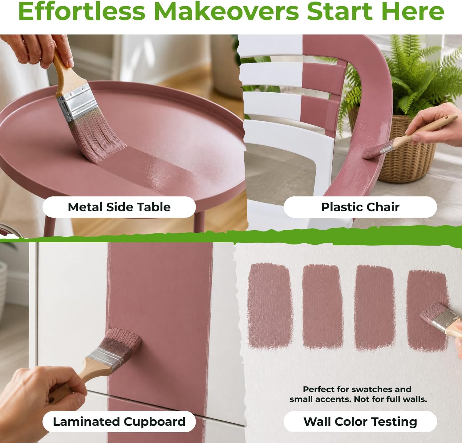 THE ONE All-In-One Paint & Primer - Dark Pink Matte, 8.5 Fl Oz/250ml | 1 Coat Formula | Easy Indoor & Outdoor Decorating for Home & Garden Walls, Floors & Furniture | Water-Based & Low VOC