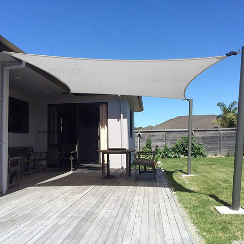 SUNNY GUARD 7' x 13' Rectangle Shade Sail 95% UV Block Outdoor Canopy
