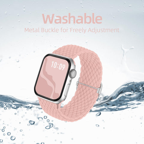 Braided Stretchy Solo Loop Compatible for Apple Watch Band 38mm 40mm 41mm 42mm 44mm 45mm 46mm 49mm for Women Men, Nylon Elastic Straps Wristbands for iWatch Series 10 9 8 7 6 SE 5 4 3 2 Ultra Ultra 2