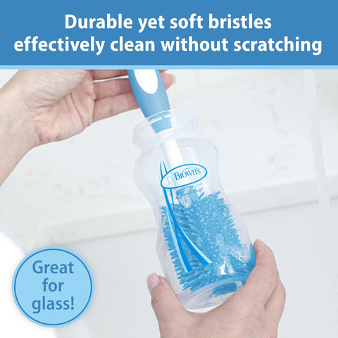 Dr. Brown's Soft Touch Baby Bottle Cleaning Brush, Blue, 2-Pack