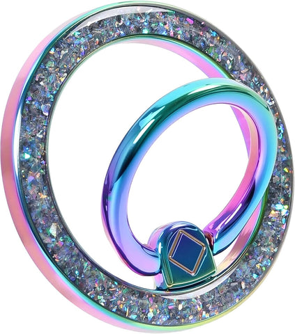 Magnetic Phone Ring for MagSafe Grip [Super Magnet] Stylish Twinkle Design Ring Holder Stand, Mag Safe Accessory for iPhone 17/16/15/14/13 Pro Max Plus (Colorful)