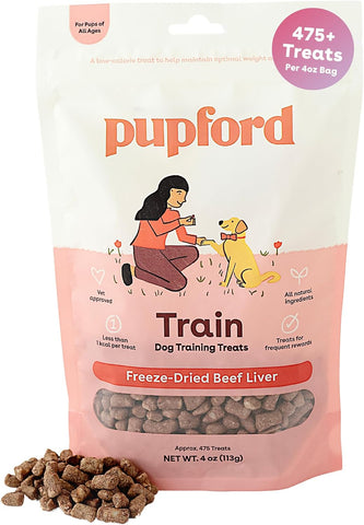 Pupford Freeze Dried Training Treats for Dogs & Puppies (Beef Liver, 4 oz)