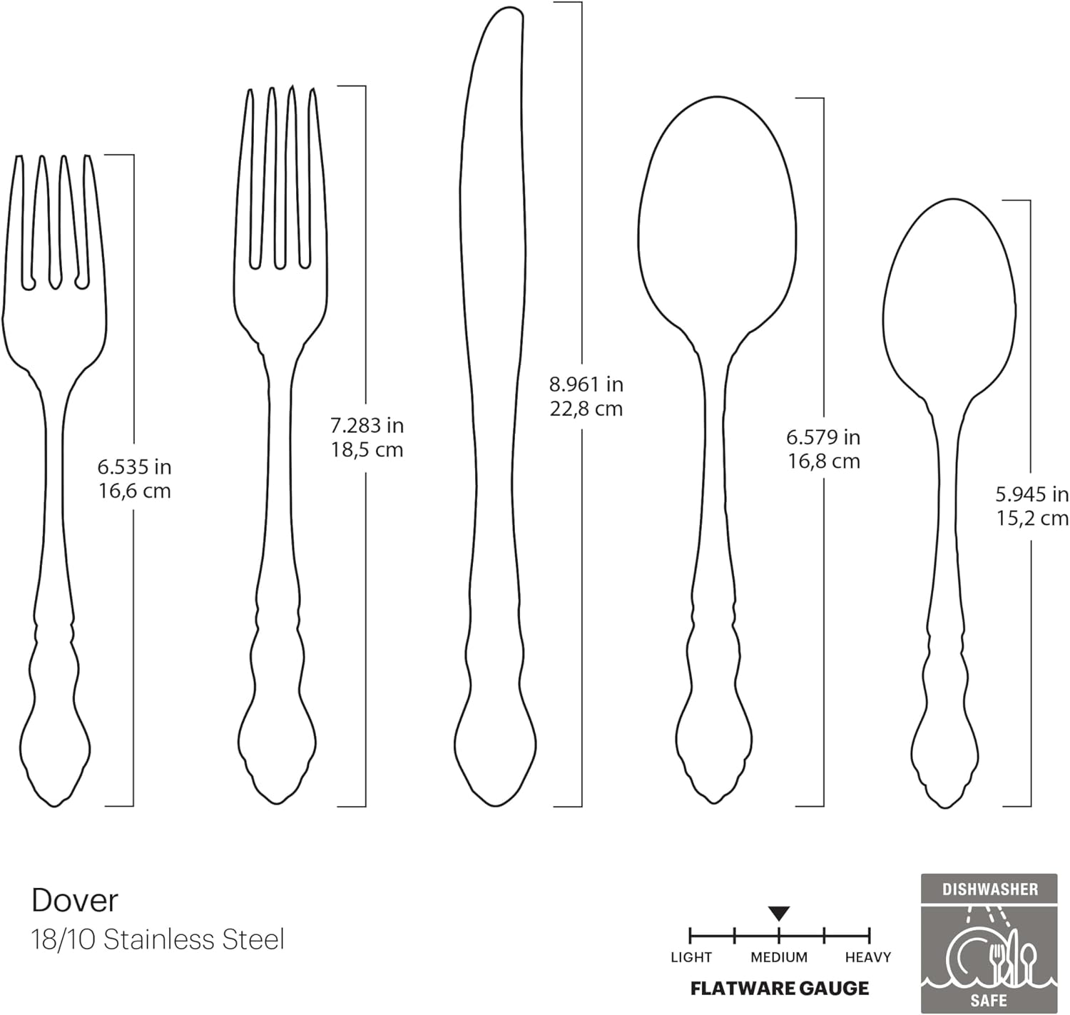 Oneida Dover 20-Piece 18/10 Silverware Set for 4, Flatware