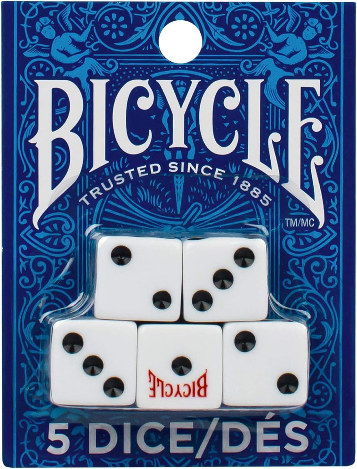 Bicycle 5 Dice Set Six Sided D6 Standard Game White Black 16 mm