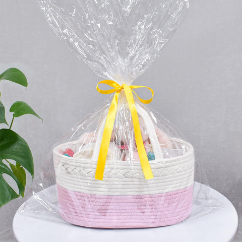 ABenkle Baby Diaper Caddy Organizer, Cotton Rope Nursery Storage Basket