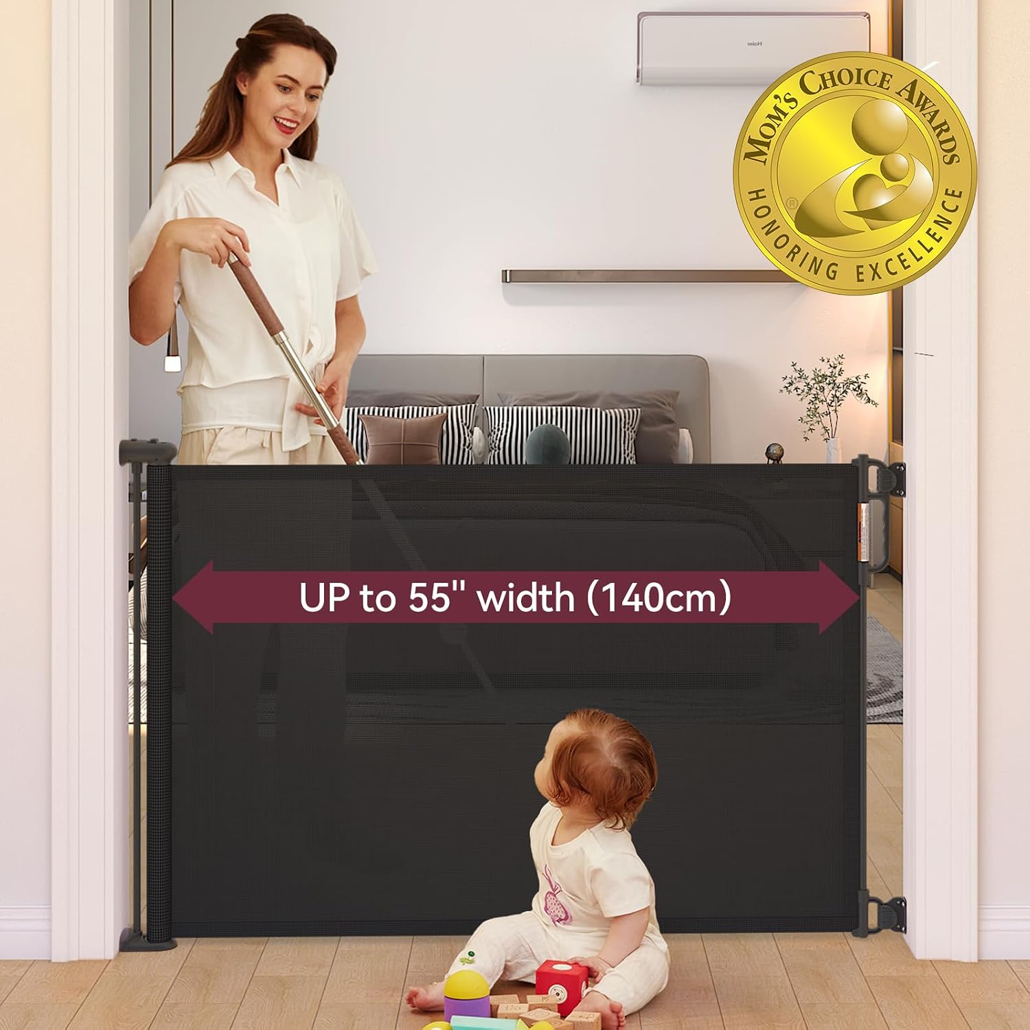 Momcozy Retractable Easy-to-Use Mesh Baby Gate