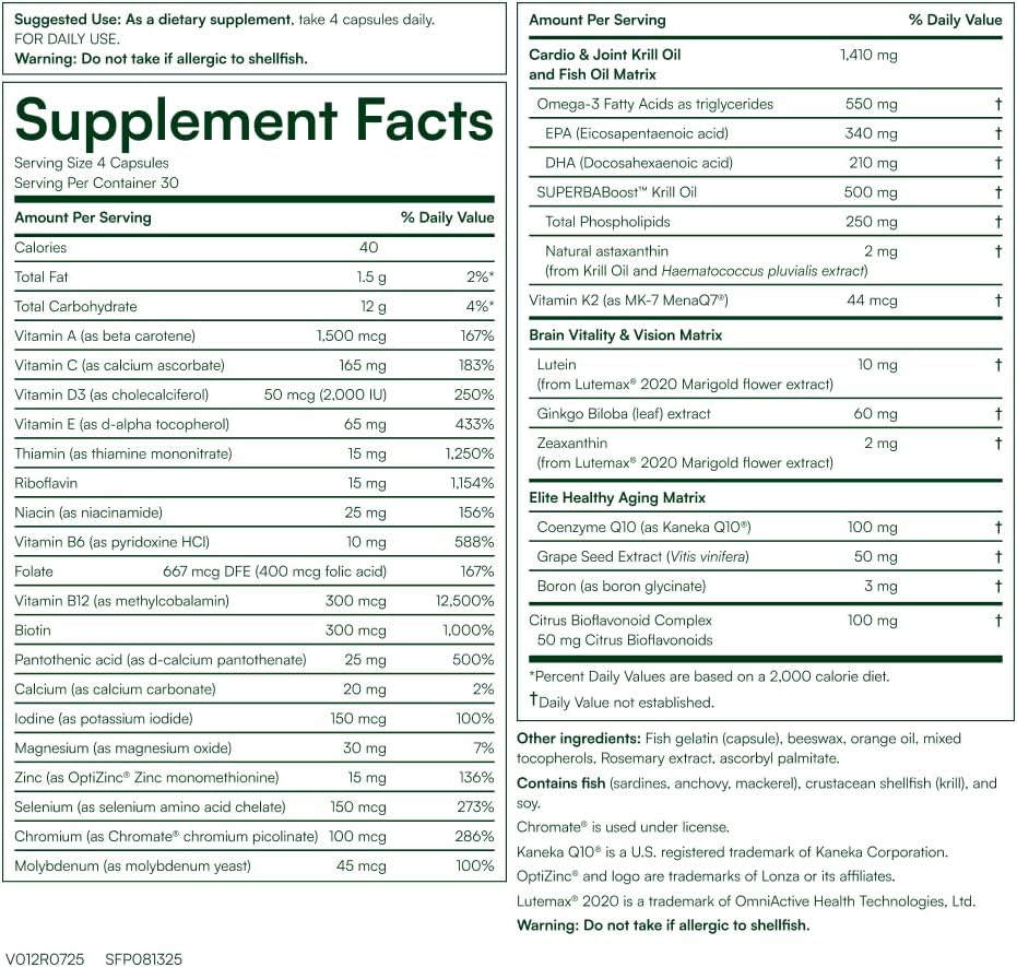 Purity Products Super Pill - Elite Multivitamin + Krill Oil + Fish Oil
