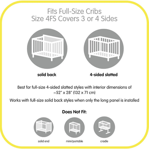 BreathableBaby Breathable Mesh Liner for Full-Size Cribs, Deluxe 4mm Mesh, Blue Haze (Size 4FS Covers 3 or 4 Sides)