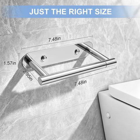 SetSail Toilet Paper Holder Adhesive or Screw-in Mirror Silver
