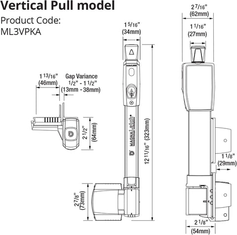 National Hardware MagnaLatch Pool Gate Latch, Vertical Pull, Black, N346-212