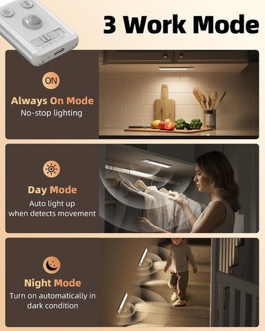 EZVALO 8" Rechargeable Motion Sensor Lights, Under Cabinet Lights