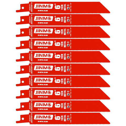 10 Pack 6 Inch 20/24TPI Reciprocating Saw Blades for Diablo Sawzall Blades
