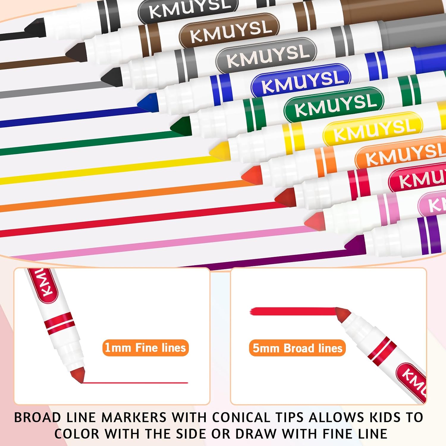 KMUYSL Washable Markers Bulk, 16 Colors, 256 Count