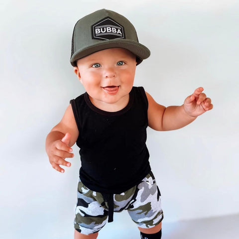 Toddler Hat - Baseball Hat - Baby Bubba Trucker Cap - Infant Newborn Youth Flat Brim Patch Sun Hat for Summer Winter