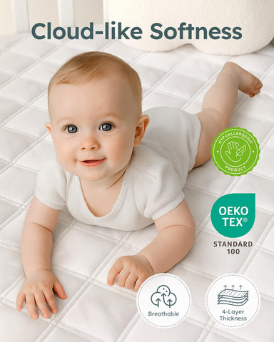 Yoofoss Waterproof Crib Mattress Protector Sheets Fitted 2 Pack 52''x28''