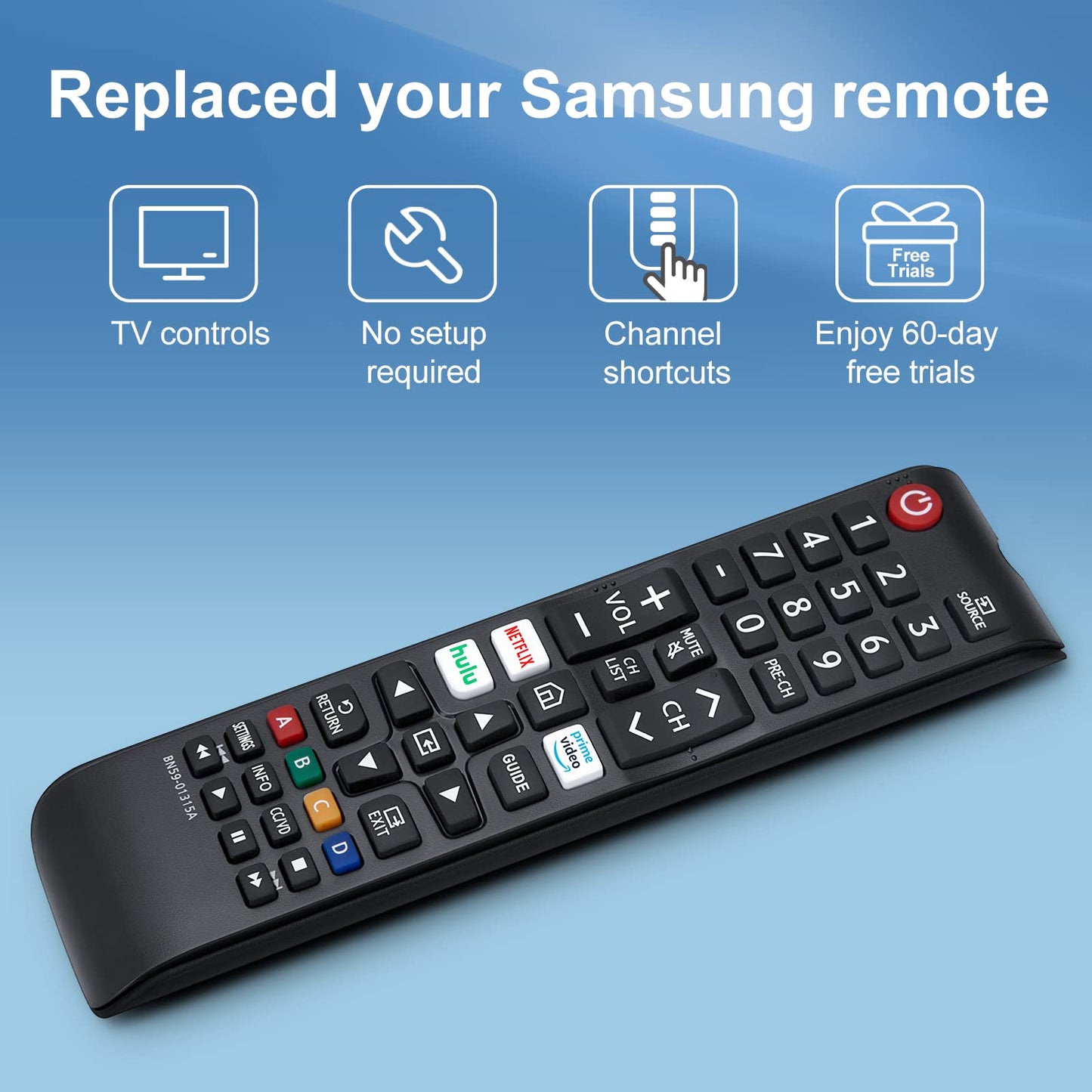 【Pack of 2】 New Universal Remote for All Samsung TV Remote, Replacement Compatible for All Samsung Smart TV, LED, LCD, HDTV, 3D, Series TV