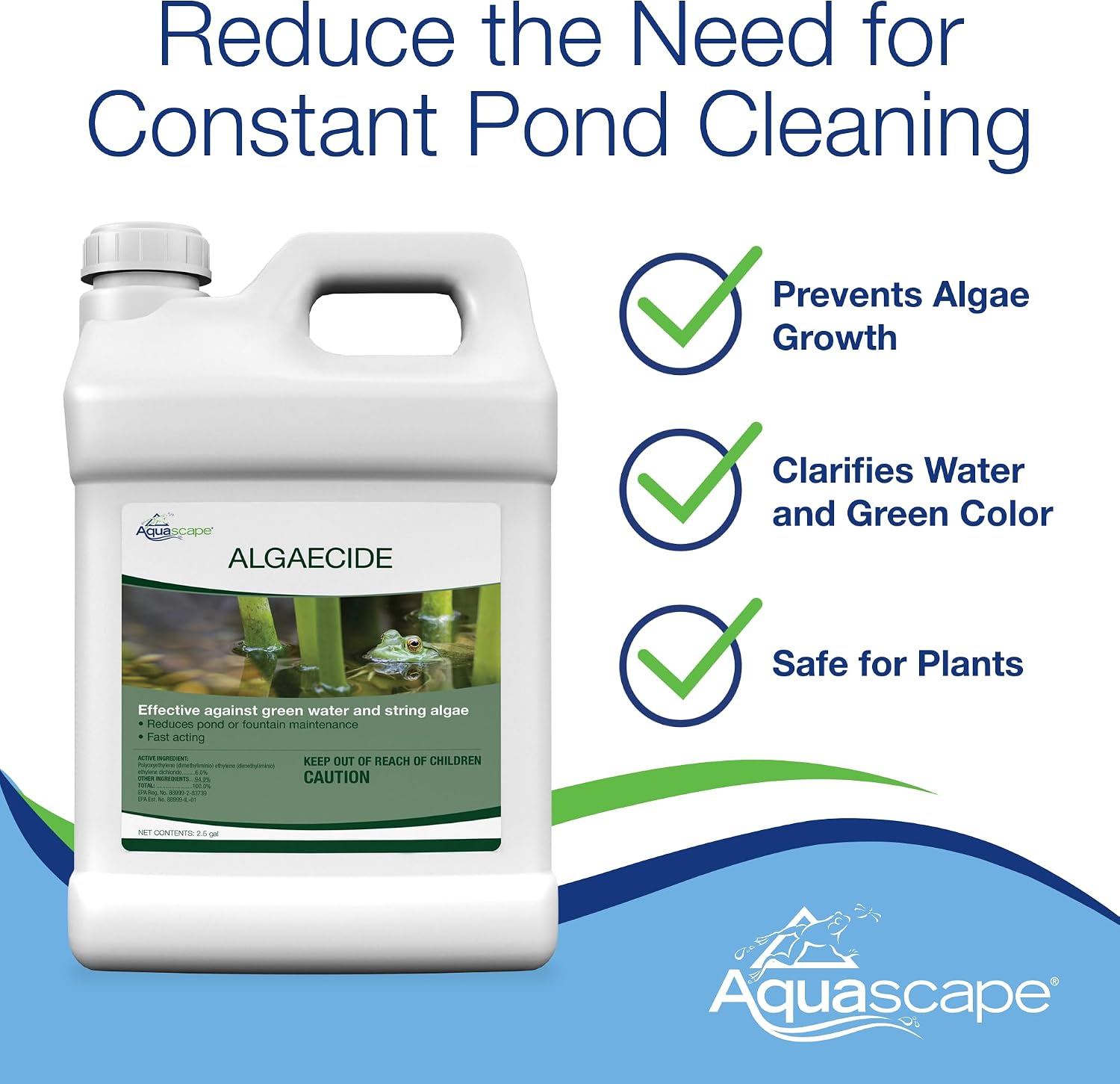Aquascape 96026 Algaecide for Pond, Waterfall, and Water Features, 1-Gallon