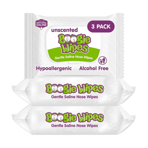 Boogie Saline Nose Wipes Unscented - 90 Count