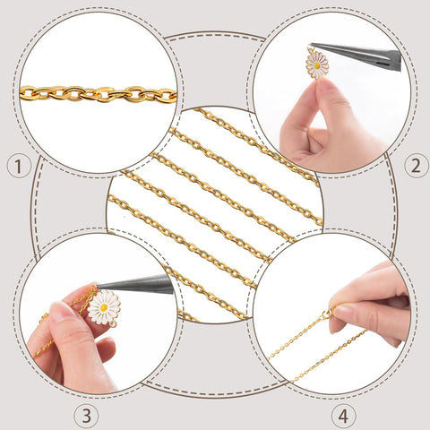 Lemonkey 24 Pcs Necklace Chains Bulk,Red Copper Chains for Jewelry Making