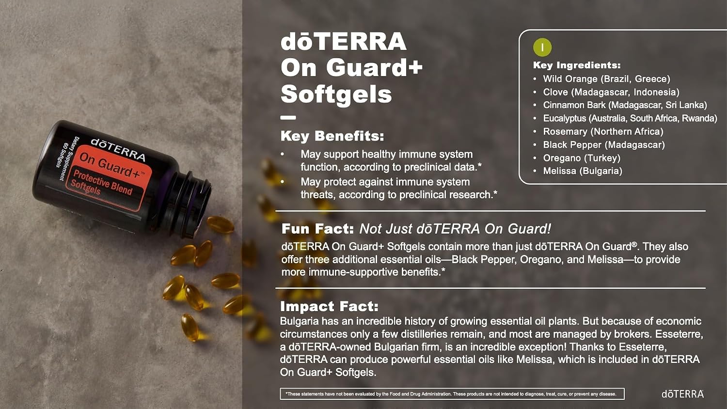 doTERRA - On Guard+ Softgels Essential Oil Protective Blend - 60 Softgels