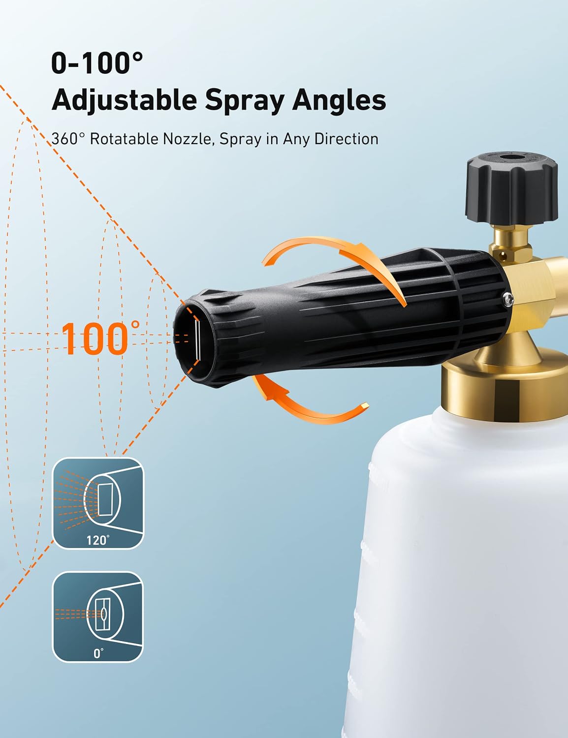 AstroAI Foam Cannon for Pressure Washer with 1/4" Quick Connect, 1.5 Liter