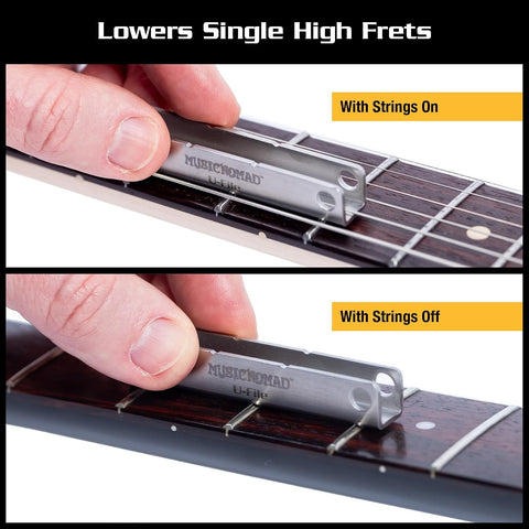 MusicNomad U-File Single Fret Leveler, 3-Pack (MN813)