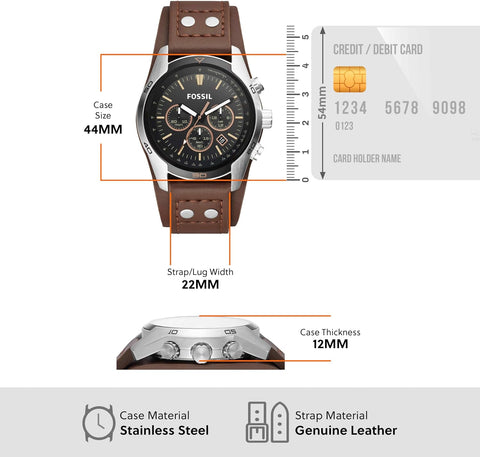 Fossil Coachman Quartz Chronograph Leather Watch for Men