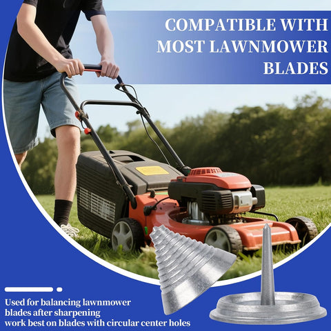 5PCS Lawn Mower Blade Sharpener Kit, 4PCS Mower Blade Sharpener with Blade Balancer, Lawnmower Blade Sharpener for Tractors Any Power Drill Hand Drill Tools