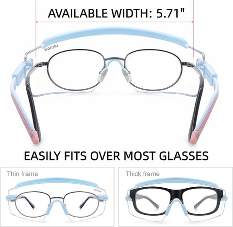 UKNOW Safety Goggles Over Glasses, Anti Fog Safety Glasses with Clear Wraparound Lens, ANSI Z87.1 Protective Eyewear