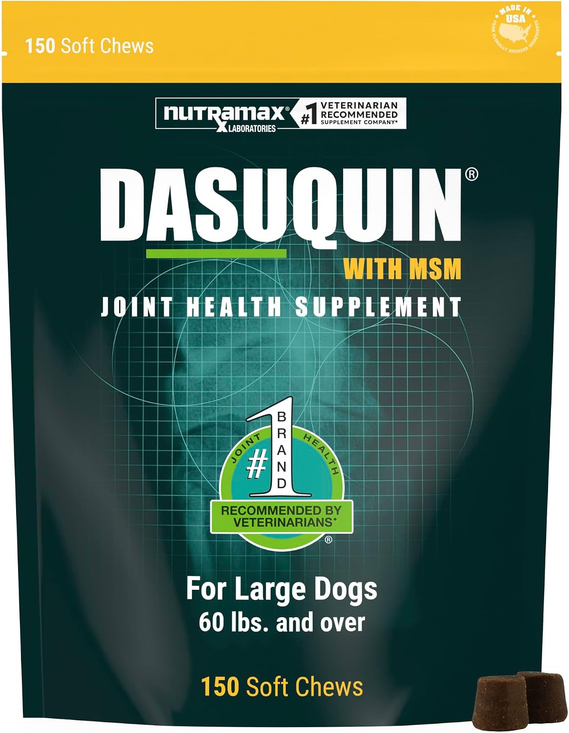 Nutramax Dasuquin MSM Joint Supplement for Large Dogs, Soft Chews, 150ct