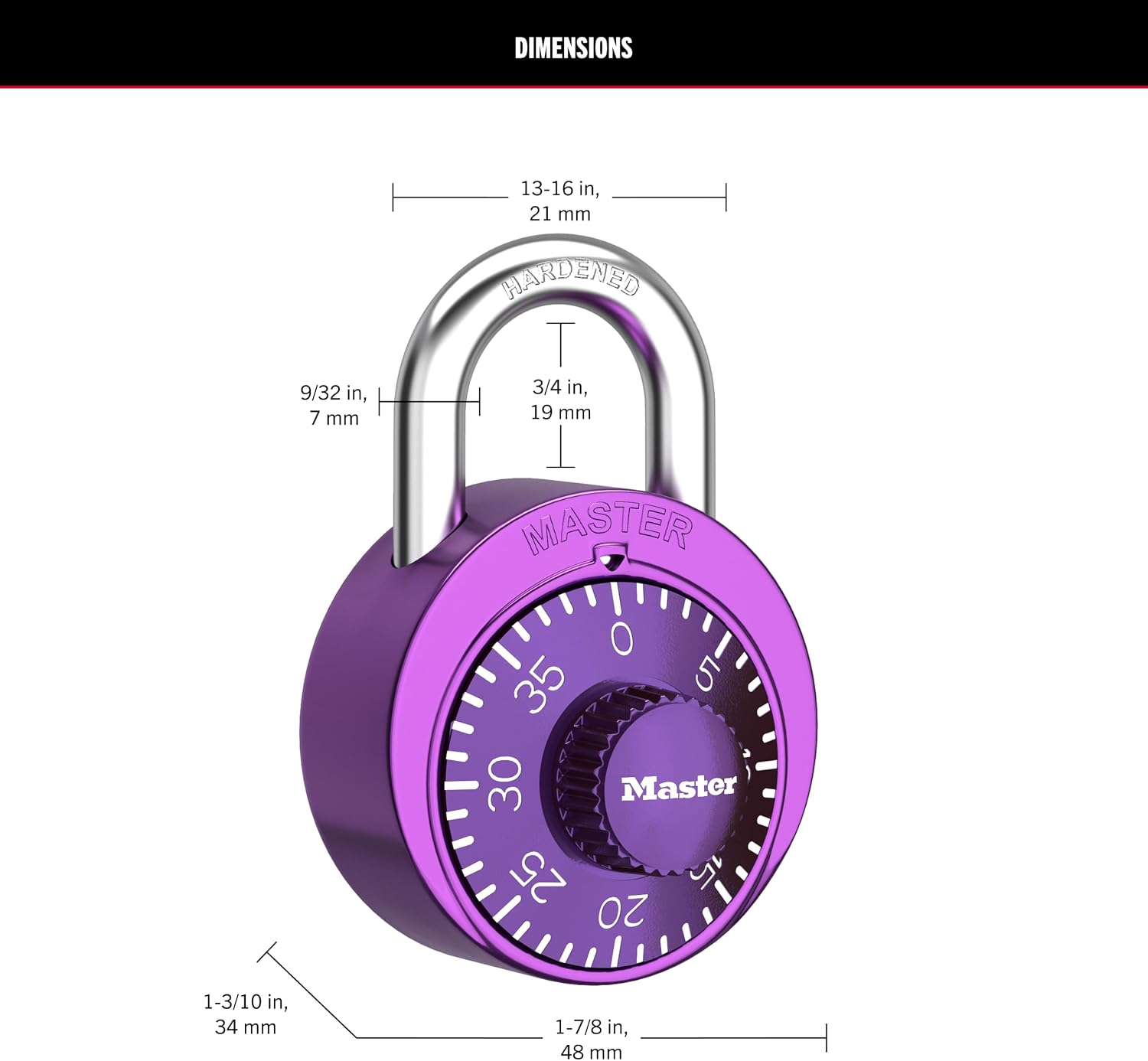Master Lock Combination Padlock, Gym Locker Lock, Assorted, 1530DEC3