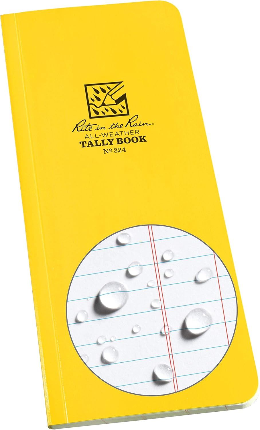 Rite in the Rain Weatherproof Soft Cover Tally Notebook, 3.5" x 8", Yellow Cover, Tally Pattern (No. 324)