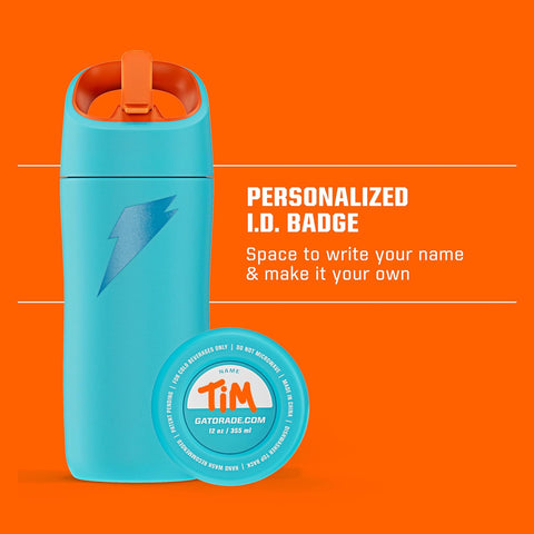 Gatorade Kids' Rookie Metal Water Bottle, 12oz, Stainless Steel Bottle, Double-Wall Insulation, Vacuum Insulated, Thermo Mug