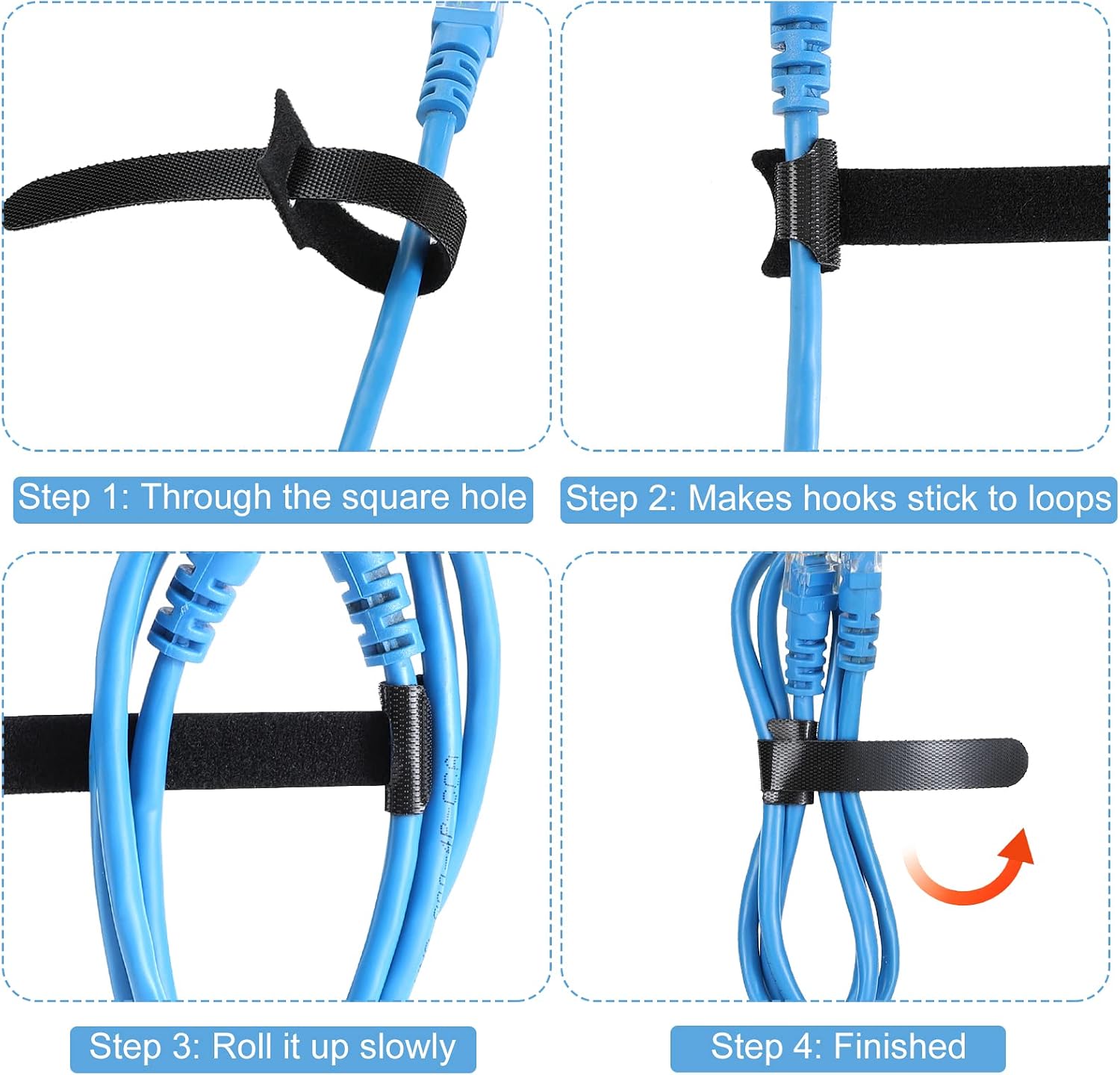 MVYC 120PCS 6 Inch Reusable Cable Ties Wire Ties Cord Organizer Cable Organizer Adjustable Management Black (Pack of 2)