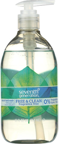 Seventh Generation Liquid Hand Soap Fragrance Free Free & Clean Unscented Hand Soap 12 Fl.oz, Pack of 8