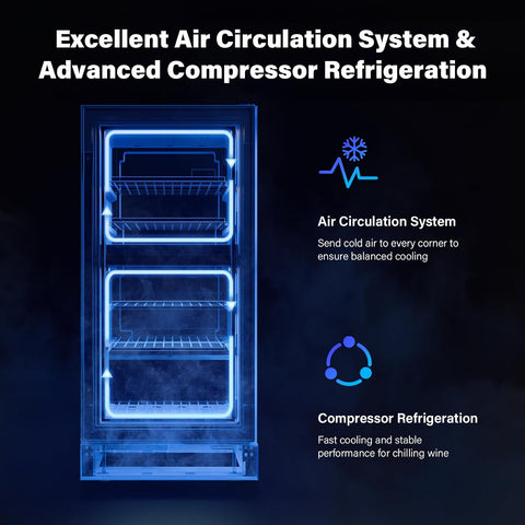 ROVSUN 15 Inch Dual Zone Wine Fridge, 26 Bottle Wine Cooler Refrigerator