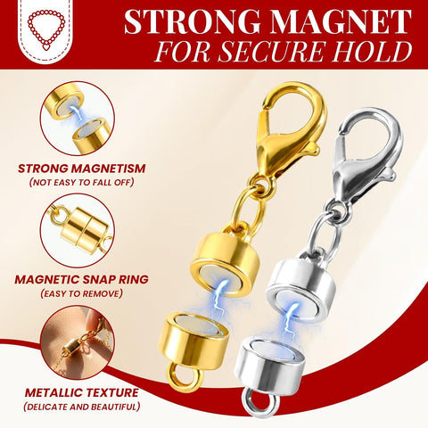 Buelkmag 20P Magnetic Necklace Clasps and Closures Hook 14K Gold and Silver