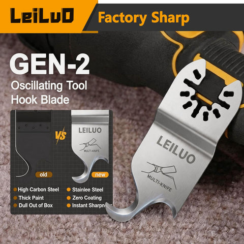 LEILUO 6Pcs Oscillating Tool Hook Blade, Multi Tool Hook Knife Blade Set