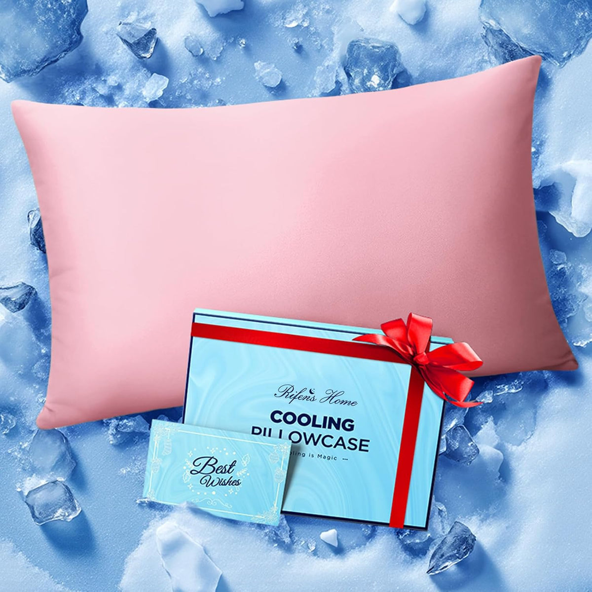 Ultra-Chill Cooling Pillowcase for Hot Sleepers, Softer Than Silk Pillow Cases for Protecting Hair & Skin, Breathable Bed Pillow Covers w/Zipper, Gift for Men & Women - Standard, Coral Pink (1 Pack)