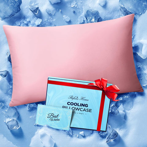 Ultra-Chill Cooling Pillowcase for Hot Sleepers, Softer Than Silk Pillow Cases for Protecting Hair & Skin, Breathable Bed Pillow Covers w/Zipper, Gift for Men & Women - Standard, Coral Pink (1 Pack)