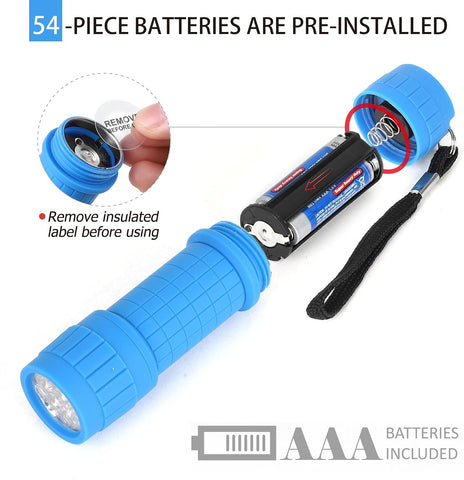 FASTPRO 18-Pack 9-LED Mini Flashlight Set with AAA Batteries Included