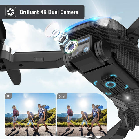MSMV 4K HD Camera Drones, Wireless RC Flight Gyroscopes & Governors,Black