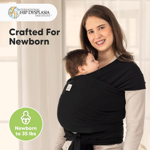 KeaBabies Baby Wrap Carrier, All in 1 Original Baby Carrier (Trendy Black)