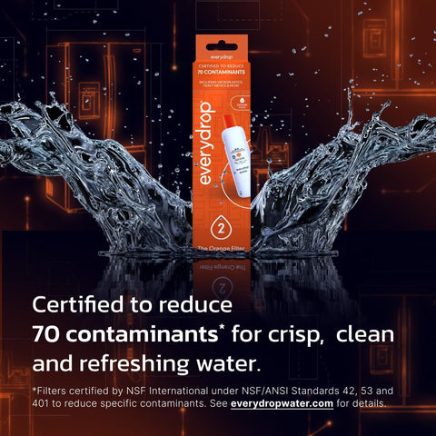 everydrop by Whirlpool Ice & Water Refrigerator Filter 2, Orange, EDR2RXD1