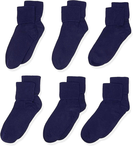 Jefferies Socks Girls 2-6X Seamless Turn Cuff 6 Pair Pack Socks