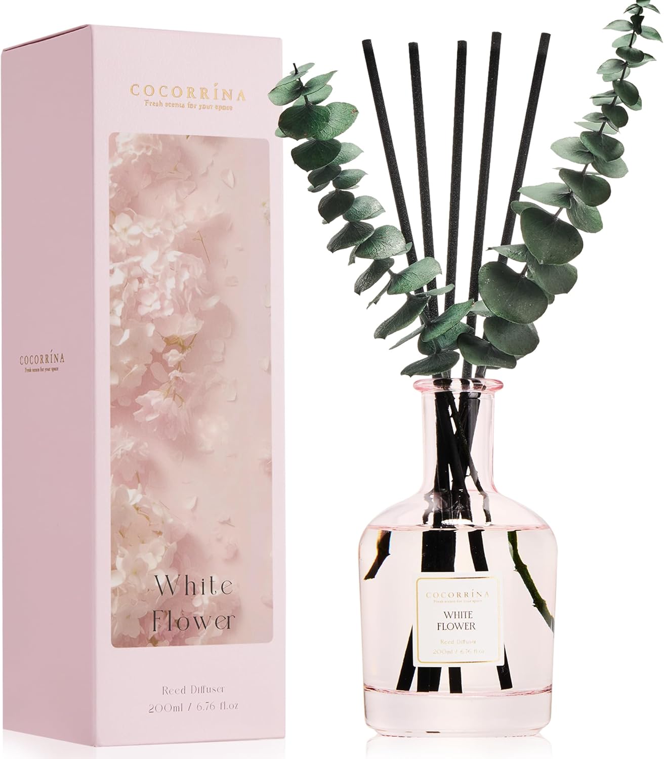 COCORRÍNA White Flower Reed Diffuser, 6.76 oz