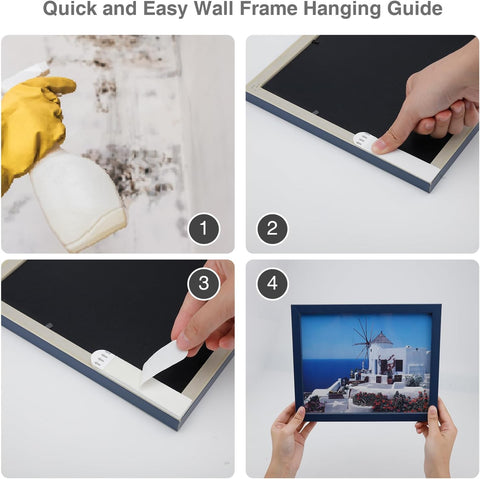 Gisde Large Picture Hanging Strips Heavy Duty, 16-Pairs(32 Strips) Sticky Picture Hangers for Walls No Damage Wall Picture Hangers Without Nails Refill Adhesive Poster Strips