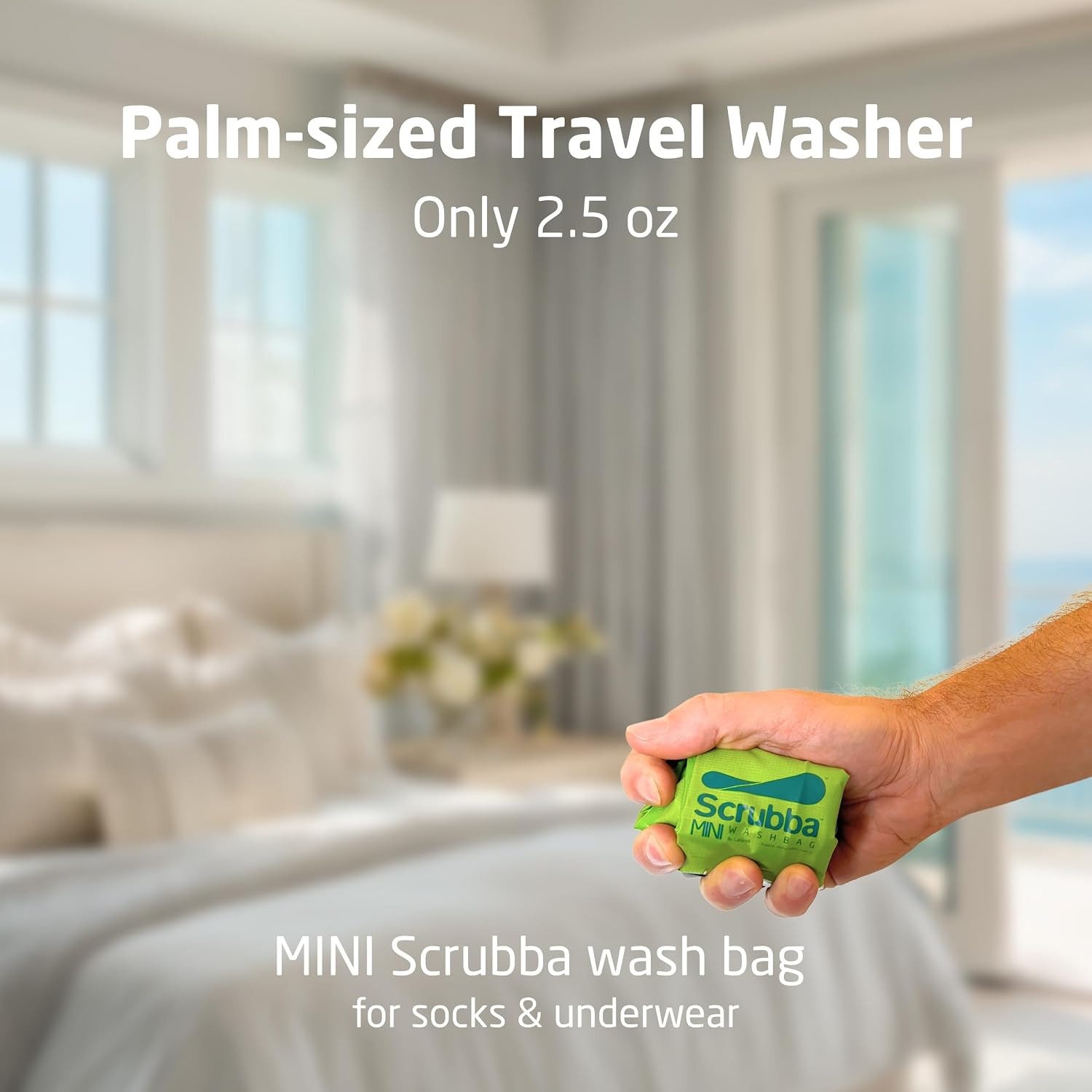 Scrubba MINI Wash Bag Washboard-in-a-Bag™ 70g Travel Clothes Washer