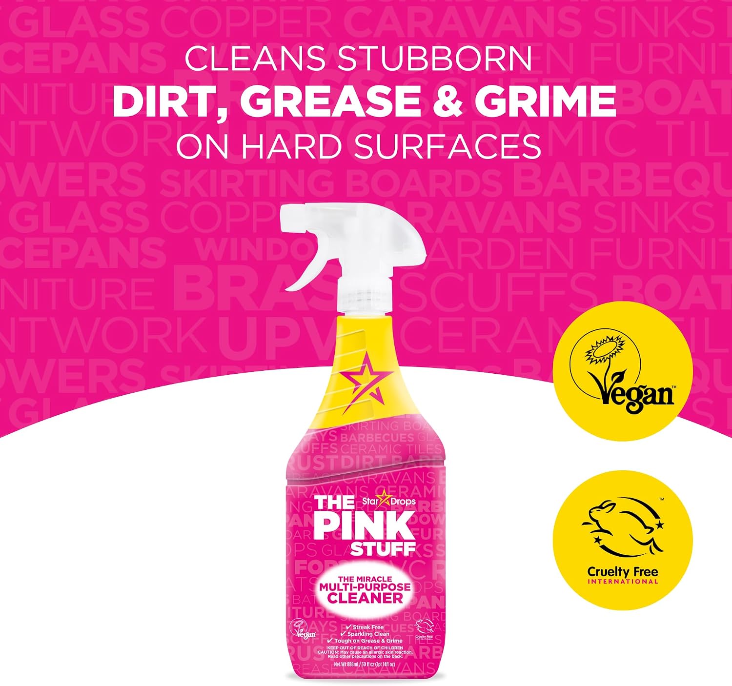 Starsrops The Pink Stuff Miracle Multi-Purpose Cleaner Spray, 30 Fl Oz